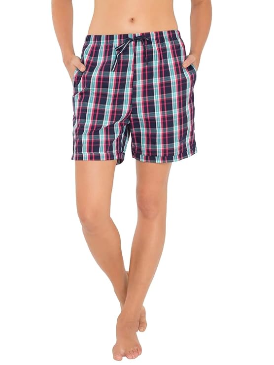 Buy Jockey Women's Shorts (RX15_Classic Navy Check01_Small) at Amazon.in