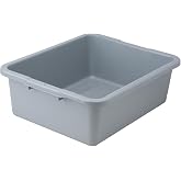 Winco 7" Gray Heavy-Duty Bus Box Dish Tub for Restaurants | Heavy-duty, Stackable, Easy-grip handles