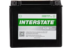 Interstate Batteries YTX20HL-BS 12V 18Ah Powersports Battery 270CCA High-Performance AGM Rechargeable Replacement for Motorcycles, ATVs, UTVs, Jet Skis, Snowmobiles (CITX20L-BS-PW)
