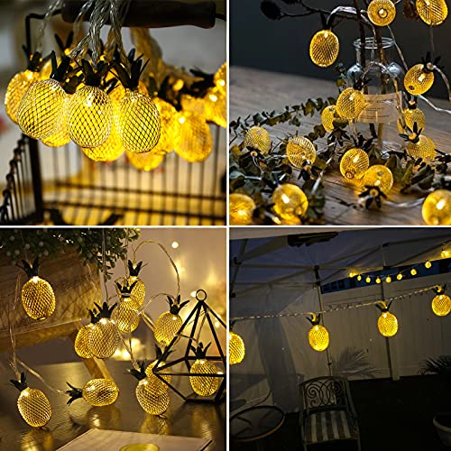 16FT 20LED Pineapple Lights, 2 Packs Pineapple String Lights Battery Operated, Fairy