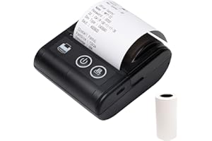 IRFORA Portable Mini Thermal Receipt Printer USB & BT Connection 2 inches 57mm Wireless Printer High Speed with 1 Roll Paper Inside Compatible with iOS Android Windows for Restaurant Sales Retail Shop