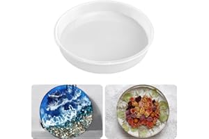 RESINWORLD 12" Round x 2" Deep Large Tray Mold, Shiny Silicone Tray Board Table Clock Mold for Epoxy Resin Casting, Floral Preservation Bouquet Resin Mold