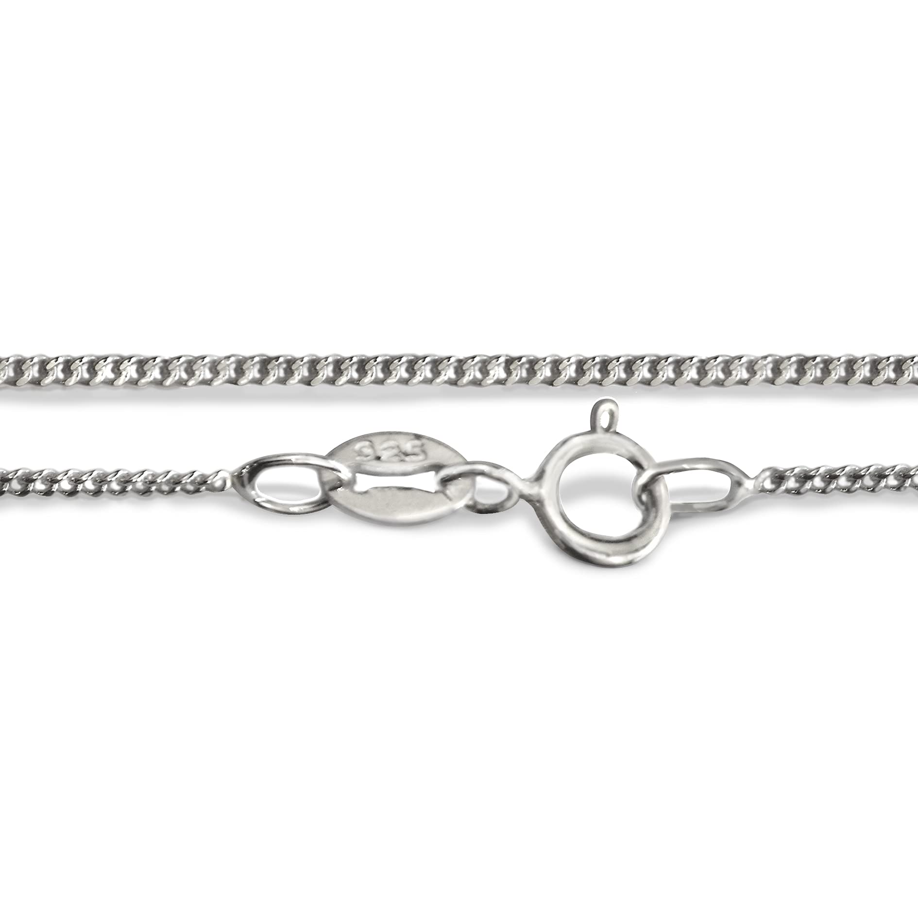 The Jewellery Store London Fine Diamond Cut Curb Chain in 925 Sterling Silver - 24inches or 61cm
