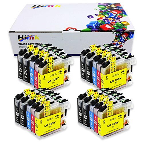 HIINK Compatible Ink Cartridge Replacement for Brother LC-103 LC101 LC103XL Ink Used in Brother MFC-J245 MFC-J285DW MFC-J450DW MFC-J475DW MFC-J650DW MFC-J870DW MFC-J875DW(8BK 4C 4M 4Y, 20-Pack)