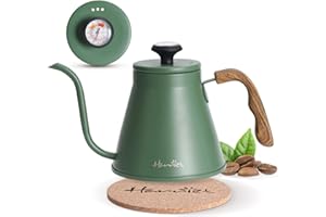 Gooseneck Kettle, Harriet 37oz Pour Over Kettle Stove Top, Coffee Kettle with Thermometer, Stainless Steel Kettle with 3-Laye