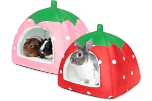 TiereCare 2 Pack Rabbit Bed Washable Bunny House and Hideout Indoor Cave Bed Hideaway for Guinea Pigs Dwarf Rabbits and Other Small Animals