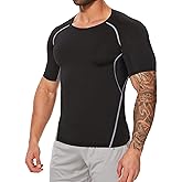 MISS MOLY Mens Short Sleeve Compression Shirt Cool Dry Gym Top Workout T-Shirt Athletic Base Layer Sport Undershirt