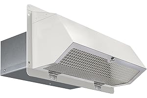 JIANBENKJ Wall Vent Cap for Microwave Vent Range Exhaust Vent Hood Kitchen Vent,Wall Cap Exhaust Vent Cover Exterior Microwave Stove Vent for 3-1/4" x 10" Rectangular Duct for Range Hood Bath Vent Fan,White