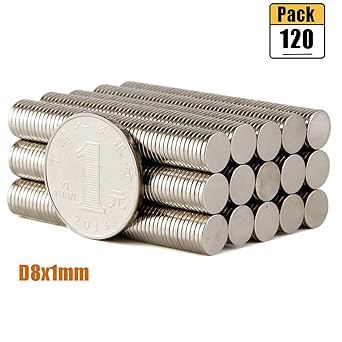 LTKJ 120 imanes de disco redondos pequeños de 8 x 1 mm, imanes de ...