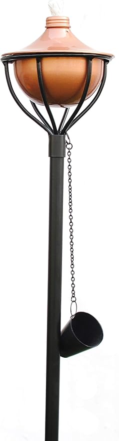 dusq 4 en 1 antorchas de jardin para exteriores uso con combustible regular o de citronella paquete de 1 cobre