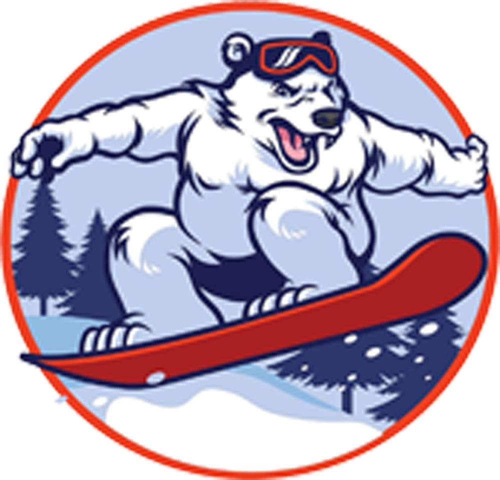 Amazon Com Aggressive Angry Competitive Polar Bear Riding A Snowboard Cartoon Icon Vinyl Sticker 2 Wide Automotive