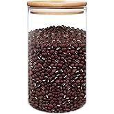 umieo 50oz (1400ml) Glass Jar with Lid Airtight Food Storage Container Bamboo Large Clear Canisters Hold Coffee Beans Candy Nuts Sugar