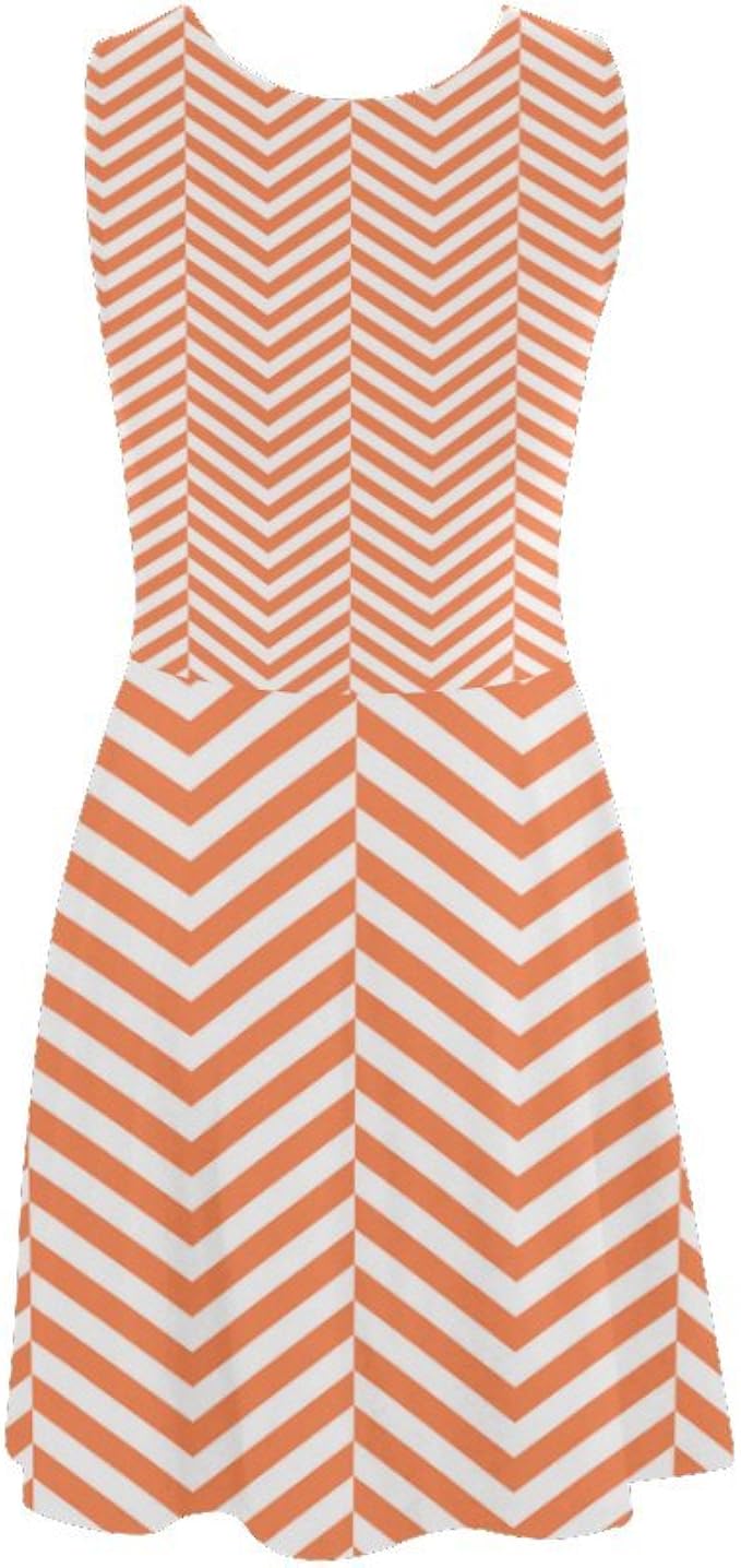 orange and white sundress