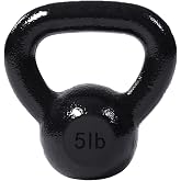 JFIT Cast Iron Kettlebell &ndash; Single Weight, Flat Bottom, Polished Handle | Men &amp; Women | CrossFit, Cardio &amp; Strength Training