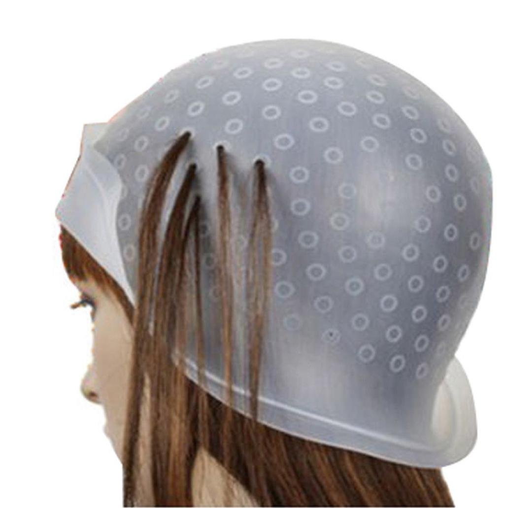 Highlight Caps with Coloring Hair Hook 2 Packs, Frosting Coloring Cap, Professional Salon Silicone Hairdressing Tools : Beauty