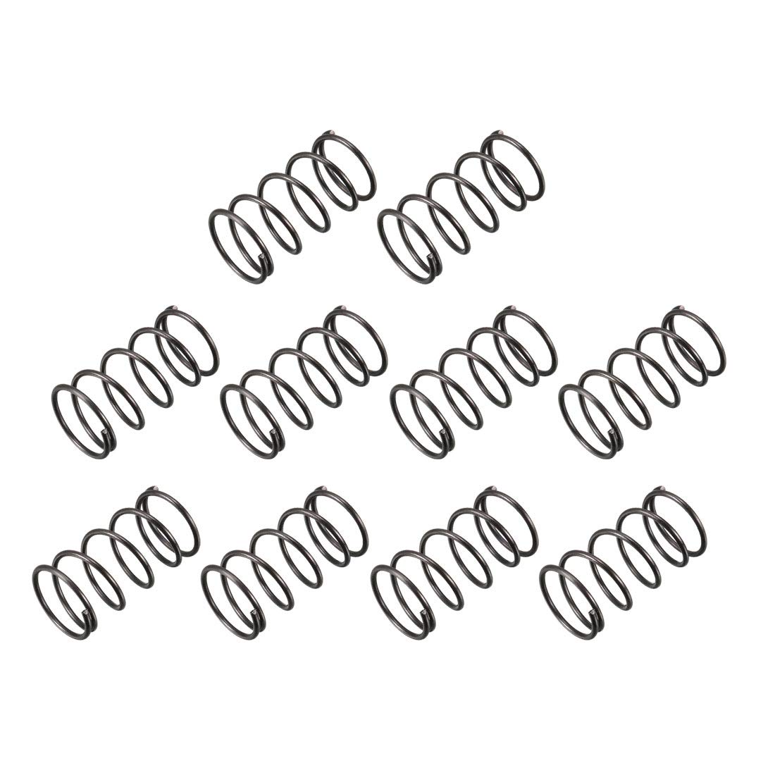 sourcingmap Compression Spring - 1.2mm Wire Dia , 16mm OD , 30mm Free Length Spring Steel Extension Spring,Black,10Pcs