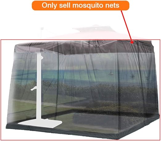 Umbrella Cover Mosquito Netting Screen Outdoor Garden Umbrella Table Screen Parasol Mosquito Net Cover Bug Netting Cover For Patio Table Umbrella Garden Deck Furniture Zippered Mesh Enclosure Cover Awnings Screens Accessories