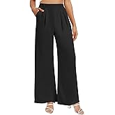 Buauty Womens Wide Leg Pants High Stretchy Waisted Dress Pants Business Casual Work Trousers Dressy Outfits with Pockets