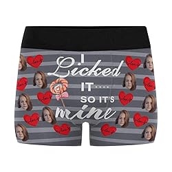 Custom Funny Face Boxer, I Licked You So It's Mine