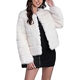 QUENTY PIELIES Faux Fur Coat Women’s Jacket Winter Long Sleeve Overcoat Warm