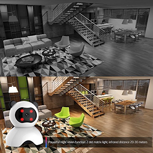 Knaclean IP Camera, Full 1280× 720P Wireless Indoor WIFI Security Surveillance Camera Supports Night Vision, Two-Way Audio, Motion Detection, Mobile App & Computer Control - Thumbnail 6