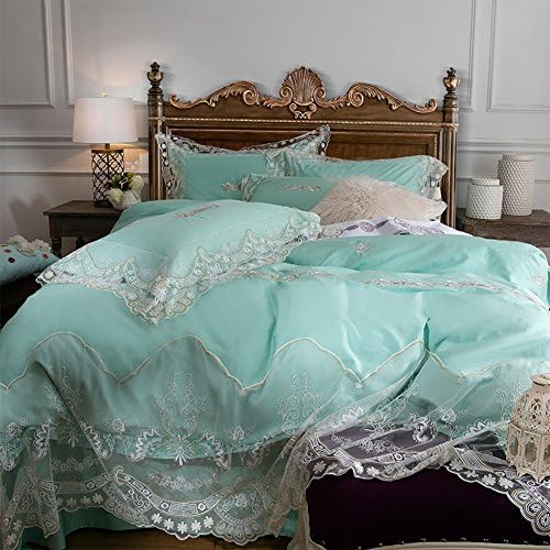 French Romantic Lace Four Set Of Duvet Cover The Cotton Four Piece Suit(1Quilt cover 1 Bed sheets 2pillowslip)-A King