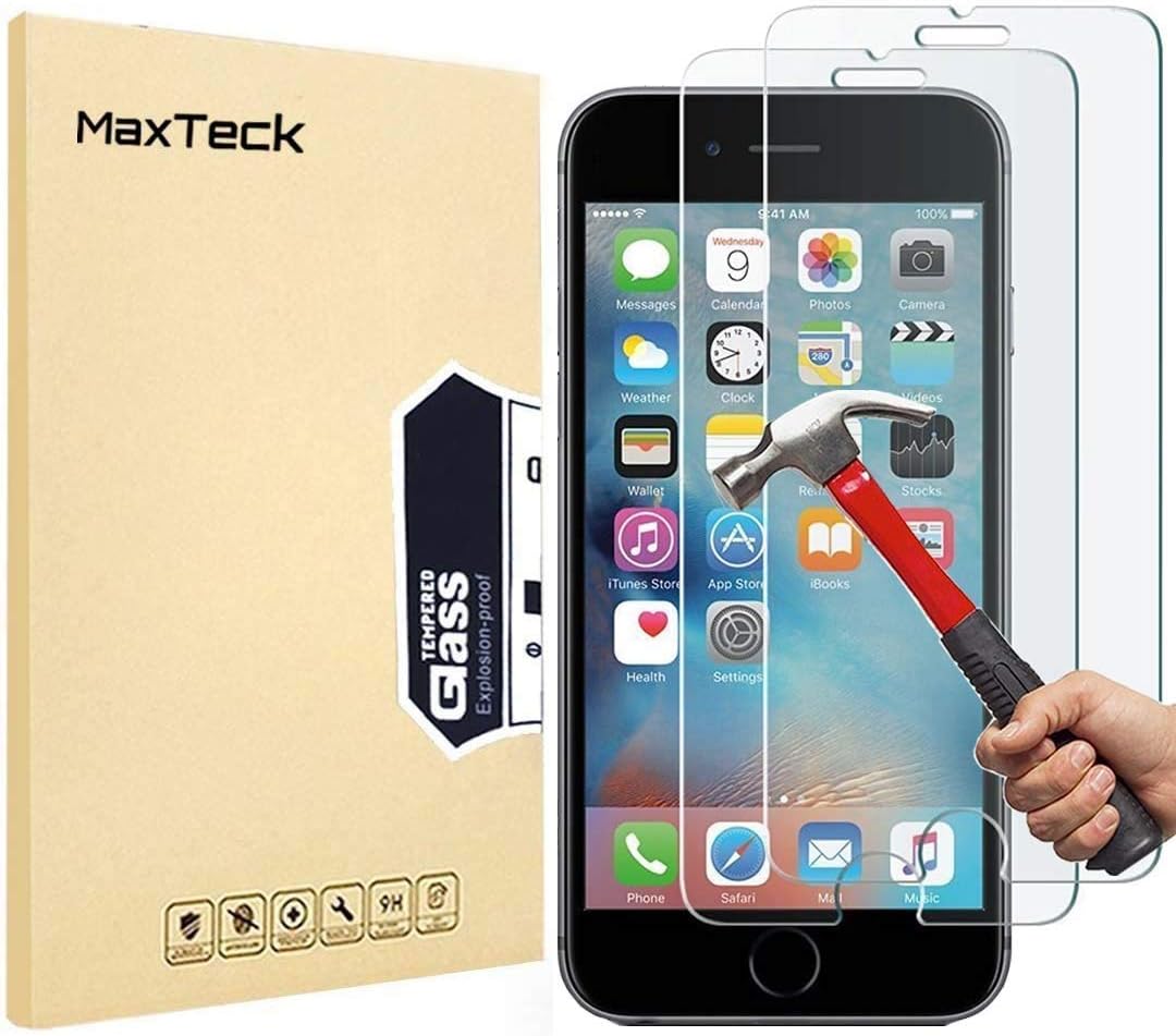[3 Pack] iPhone 6 6S 7 8 Screen Protector, MaxTeck 0.26mm 9H Tempered Shatterproof Glass Screen Protector Anti-Shatter Film for iPhone 6 6S 4.7" inch [3D Touch Compatible]