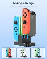 FYOUNG Switch Charger for Joy Con with LED Light Bar, 4 Remotes view 4