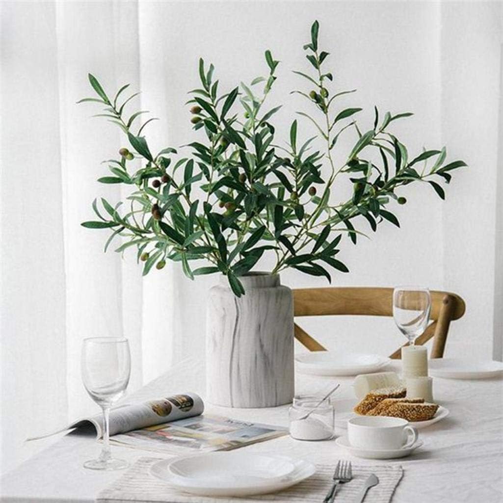 Dserw Artificial Plant, Artificial Olive Branch with Fruits Fake Plant Home Decor Photography Props