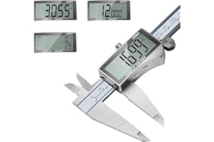 Digital Calipers, DITRON 6" Vernier Caliper- Electronic Micrometer with Large LCD Screen, Stainless Steel, Auto-Off Feature, Inch/Fraction/Millimeter