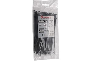 Superun Black Zip Ties 6 Inch, 40 Lbs Tensile Strength Wire Ties (Industrial Grade Cable Ties) Pack of 100
