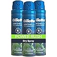 Gillette Dry Spray Antiperspirant and Deodorant for Men, 24/7 Sweat & Odor Protection, Anti-White Mark Technology, Power Rush Scent, 4.3 oz (Pack of 3)