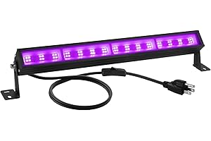 uwiner 38W LED Black Light Bar Blacklight Bars with Plug and Switch Light Up 22x22ft Area for Glow Party Halloween Parties Bedroom Decorations Stage Lighting -1pack