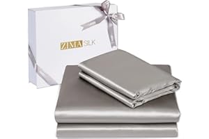 ZIMASILK 100% 19 Momme Pure Mulberry Silk Bedding 4-Pieces Set for Sleeping, Soft, Breathable & Hypoallergenic,for Hair & Ski