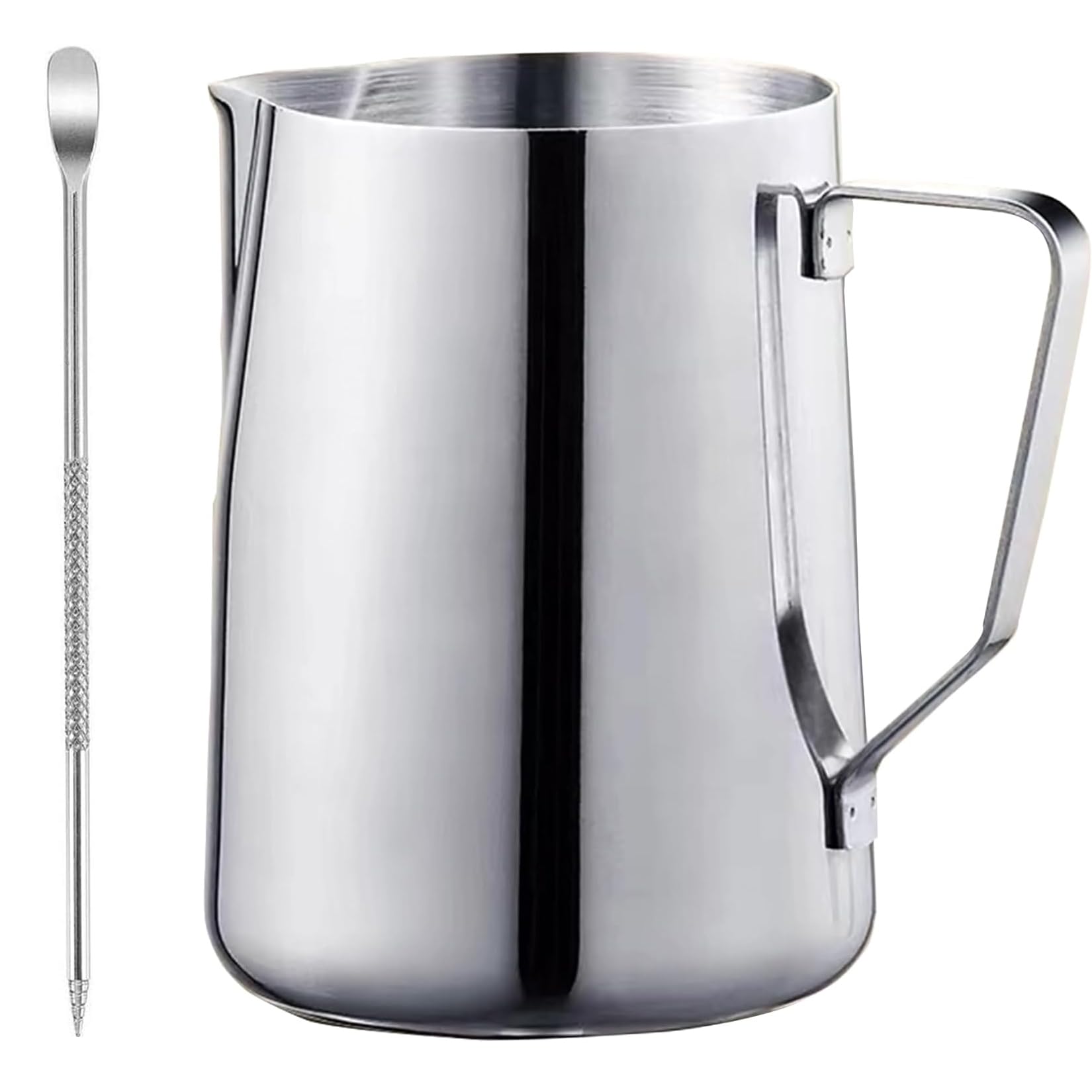 Milk Frothing Pitcher 50oz,Espresso Steaming Pitcher 50oz,Espresso Machine Accessories,Milk Frother cup 1500ml,Milk Coffee Cappuccino Latte Art,Stainless Steel Jug Cup with Decorating Art Pen