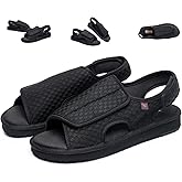 KUMUROETA Open Toe Diabetic Sandals for Men and Women,Widened Feet Arthritis Shoes,Edema Shoes,Adjustable Straps,Suitable for People with Diabetes and Swollen Feet