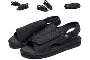 KUMUROETA Open Toe Diabetic Sandals for Men and Women,Widened Feet Arthritis Shoes,Edema Shoes,Adjustable Straps,Suitable for People with Diabetes and Swollen Feet