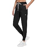 Women's Scrub Pants - Elastic Waist Pants for Women 8 Pocket Joggers Pants Stretch Nurse Scrubs Bottoms