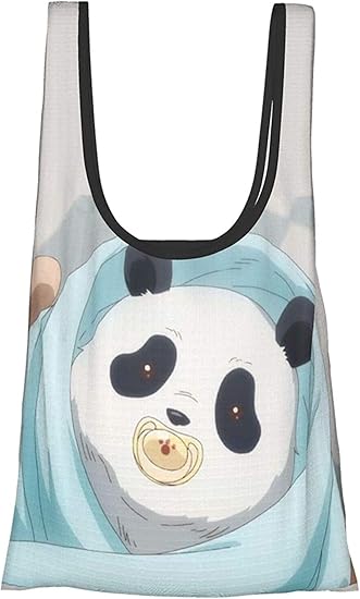 Amazon 呪術廻戦 パンダ 赤ちゃん時 エコバッグ 折りたたみ おしゃれ ショッピングバッグ 買い物バッグ コンビニバッグ 人気 大容量 実用 防水 可愛い 肩掛け 軽量 洗える 買い物袋 マイバッグ エコバッグ 買い物バッグ