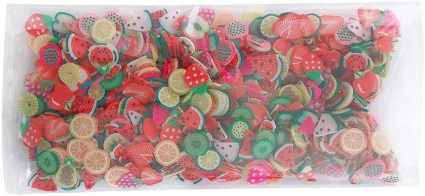 QYuan Fruit Slime Charms Cute Set, 10000pcs Charms for Slime Assorted Fruits Banana Strawberry Blueberry Watermelon Melon and More for Craft Making, Ornament Scrapbooking DIY Crafts (A)