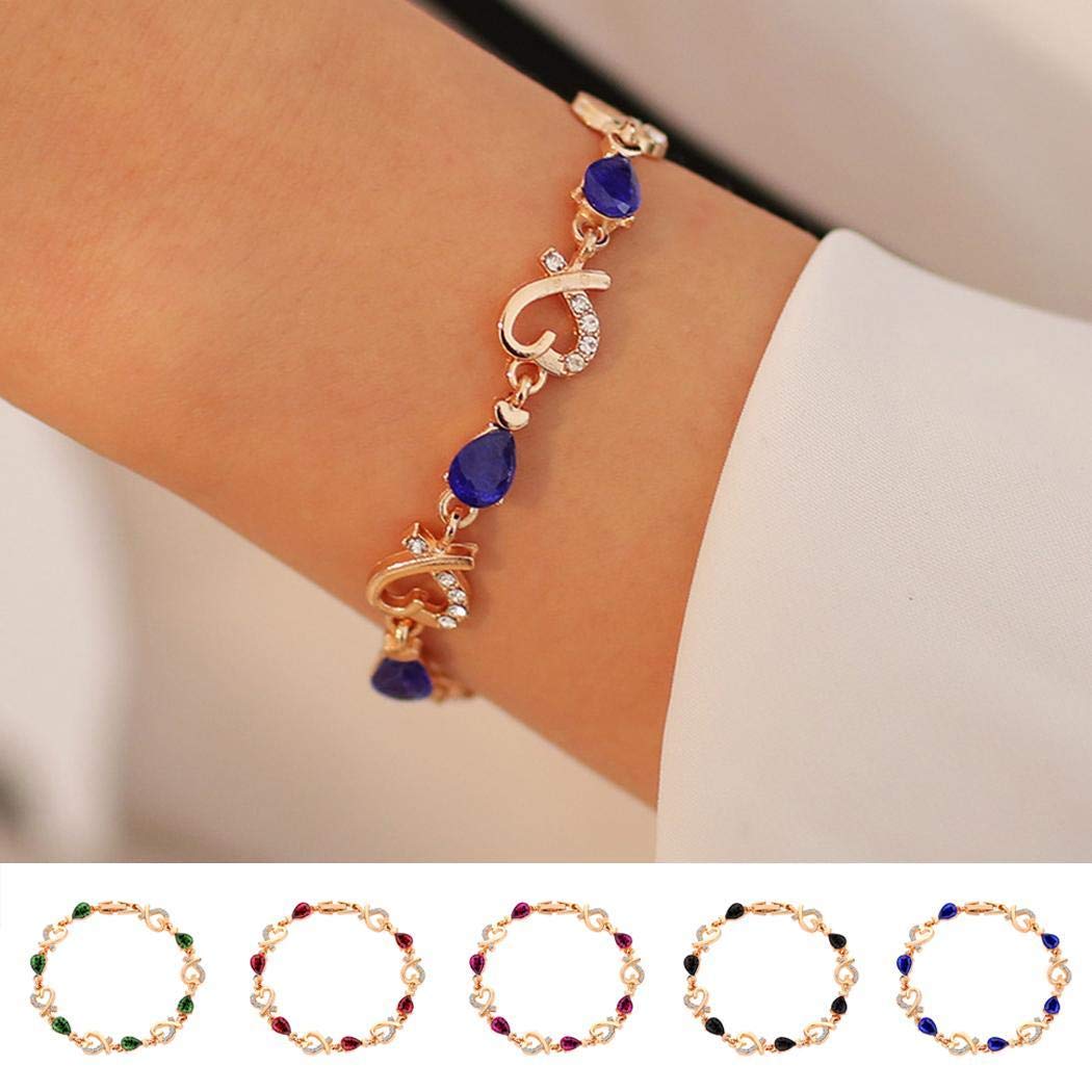 Zimrio Women Crystal Bracelet Love Heart Bracelet Valentine\'s Gift Jewelry Bracelets
