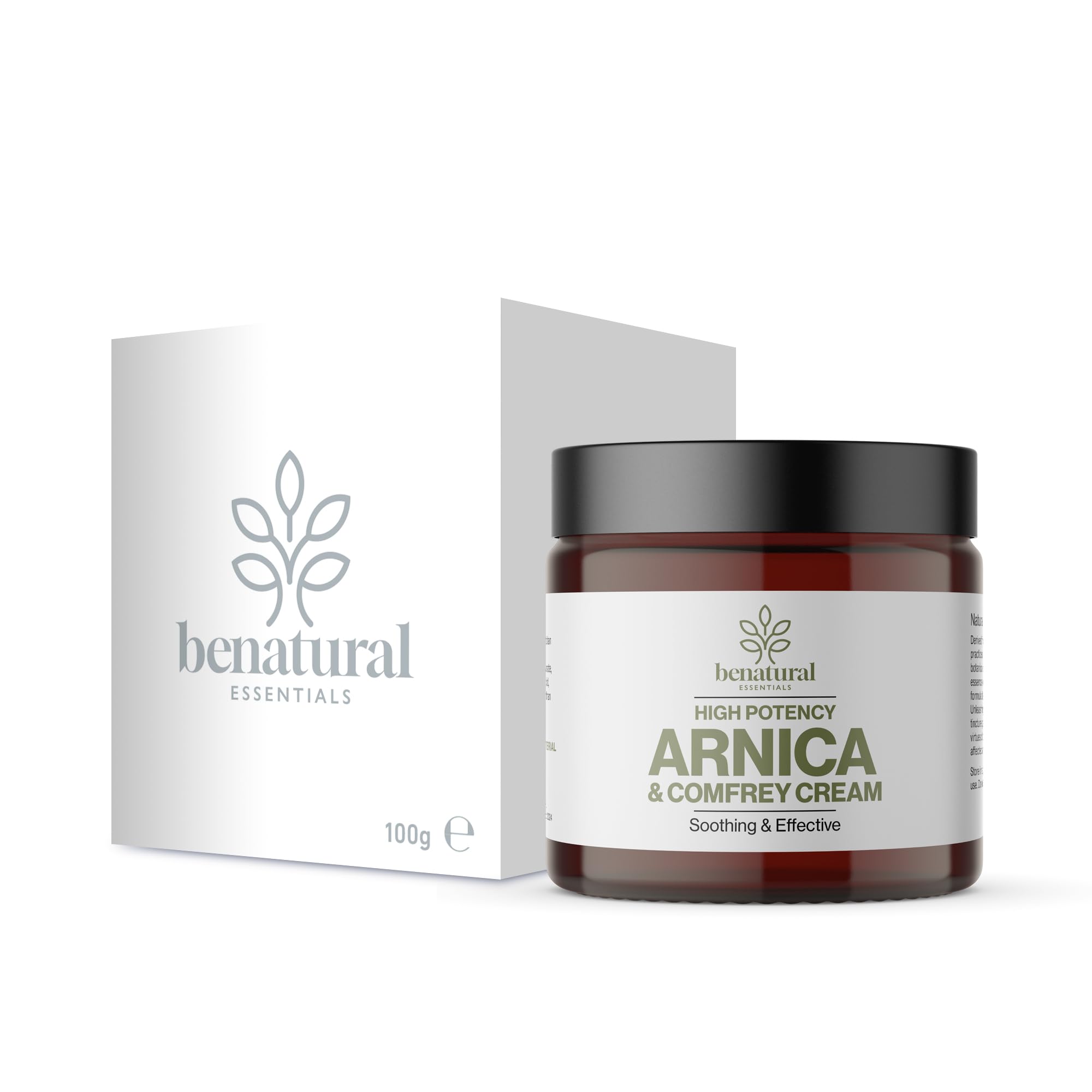 Benatural Essentials All Natural Arnica & Comfrey Cream 100g | For Sprains & Bruises | Botanical Cream for Skin Comfort After Activity | With Jojoba Oil & Vitamin E | pH Balanced | Made in the UK — image 1