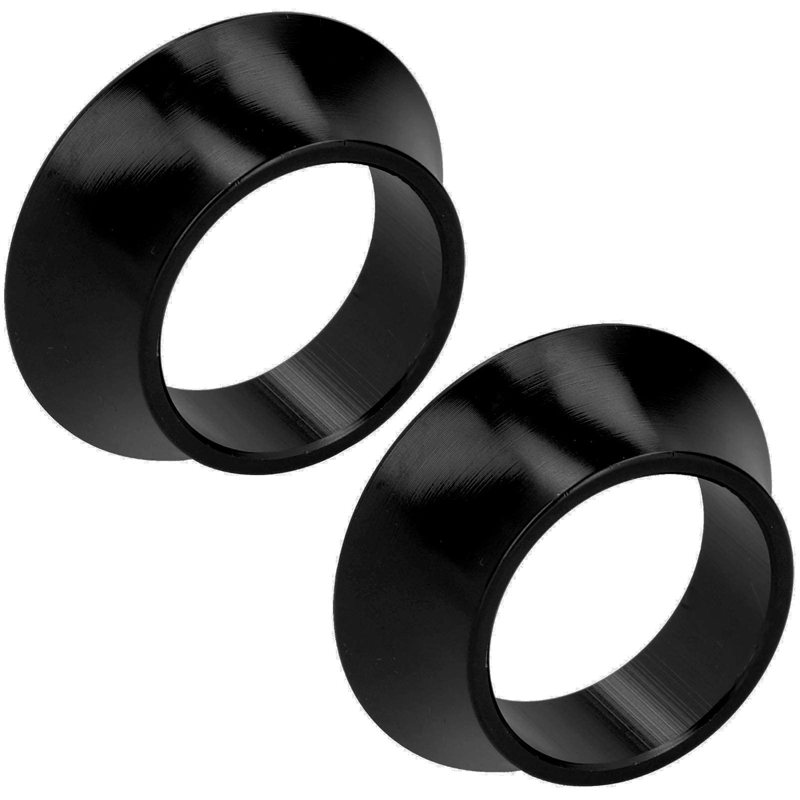 Fafeims 2Pcs CNC Aluminum Bike Headset Spacers - Tapered Conical Stem Washers for Road and Mountain Bikes, Front Fork Shims Compatible with 1 1/8" Steerer Tube, Black