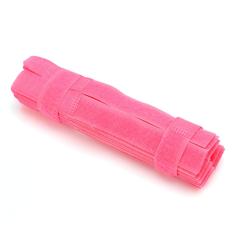 Wendry 50pcs Cable Ties, Reusable Wire Organiser Cable Holder Magic Tape Ties Cord Lead Straps Perfect for Home,Office(Pink)