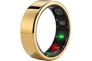 AMOVAN Smart Ring Health Tracker, Fitness Sleep Heart Rate Blood Oxygen Tracker Smart Ring, Water Resistant Bluetooth Fitness Tracker Rings