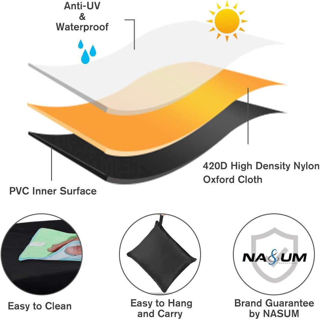 NASUM Patio Furniture Cover, Rectangular Patio Table Cover, Tear-Resistant, Durable Waterproof Dustproof Outdoor Cover for Garden, 124x63x29 Inches, Fits to 12-14 Seat: Kitchen & Dining