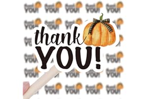 WAILOZCO 200 PCS Pumpkin Thank You Stickers,Funny Small Business Envelopes Stickers for Business Packages/Handmade Goods/Bags,Halloween Theme Small Shop Business Stickers for Envelopes Seals