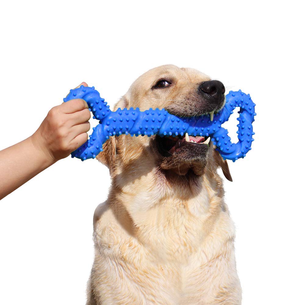atopo Durable Dog Chew Toys 13 Inch Bone Shape Puppy Chew Toy with Convex Design Strong Tug Toy for Aggressive Chewers Medium and Large Dogs Tooth Cleaning