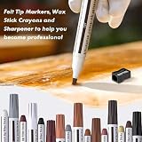 kingkindsun Wood Furniture Repair Kit Markers Wax Sticks 17 Pc for Scratches view 5