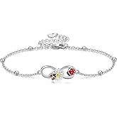 JERWLI Highland Cow/Ladybug/Evil Eye Hamsa Anklet 925 Sterling Silver Highland Cow/Ladybug/Evil Eye Hamsa Jewelry for Women